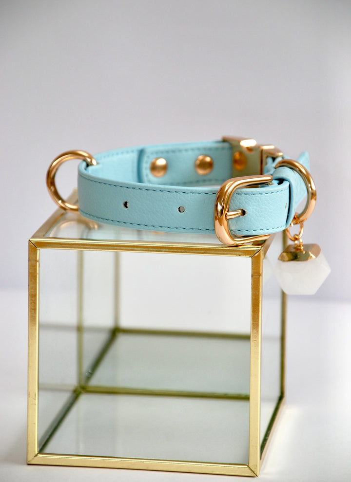 Halo Pet Crystal - Iced Aqua Crystal Set Edition™ with Clear Quartz Side 3