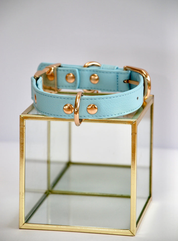 Halo Pet Iced Aqua Diffuser Collar™ Blue with gold hardware Back